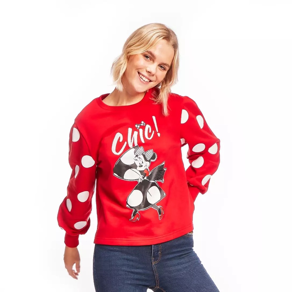 Disneyland Paris Minnie Parisienne Ladies' Sweatshirt Minnie Mouse - NWT